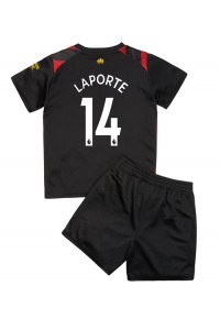 Fotbalové Dres Manchester City Aymeric Laporte #14 Dětské Venkovní Oblečení 2022-23 Krátký Rukáv (+ trenýrky)